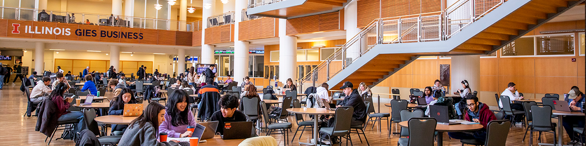 Lincoln International Atrium Inside Business Instructional Facility at Gies College of Business